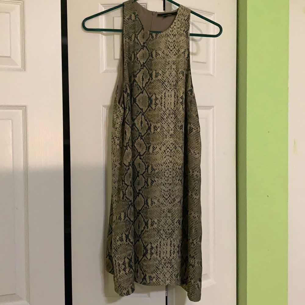 Olivaceous Snake Print Semi-Formal Dress